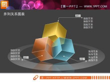 半透明3D立体扩散关系PowerPoint图表下载