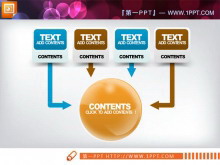 聚合关系PowerPoint图表素材免费下载
