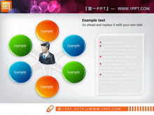 微软风格的三节点PPT流程图模板